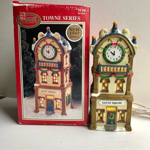 DICKENS COLLECTABLES TOWNE SERIES "EATON SQUARE" PORCELAIN HOUSE LIGHTED 1997 - Picture 3 of 11
